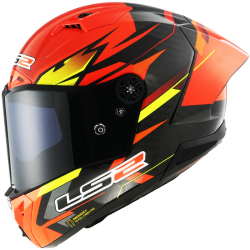 CASCO LS2 THUNDER CARBON GP AERO FIRE RED/BLACK