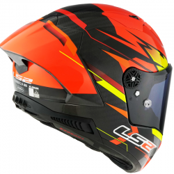 CASCO LS2 THUNDER CARBON GP AERO FIRE RED/BLACK