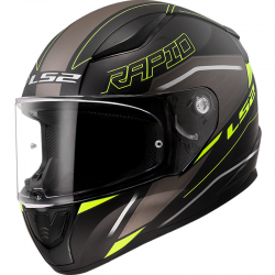 CASCO LS2 RAPID II ROKKU MATT BLACK/YELLOW FLUO