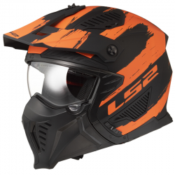 CASCO LS2 DRIFTER MUD MATT BLACK/ORANGE