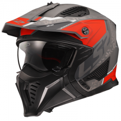 CASCO LS2 DRIFTER DEVOR MATT/SILVER/TITANIUM/RED