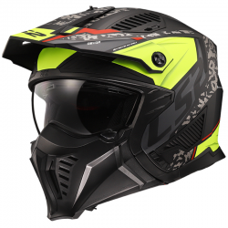 CASCO LS2 DRIFTER DEVOR MATT BLACK/YELLOW FLUO