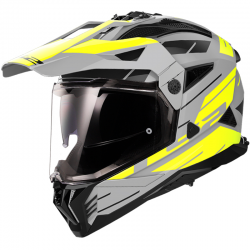 CASCO LS2 PIONEER II NAMIB MATT GREY/YELLOW FLUO