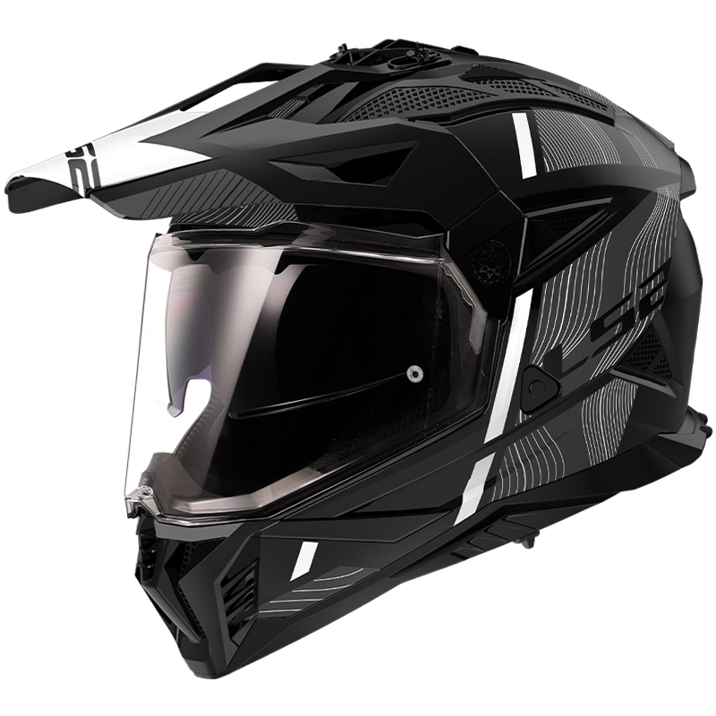 CASCO LS2 PIONEER II HILL MATT BLACK/WHITE