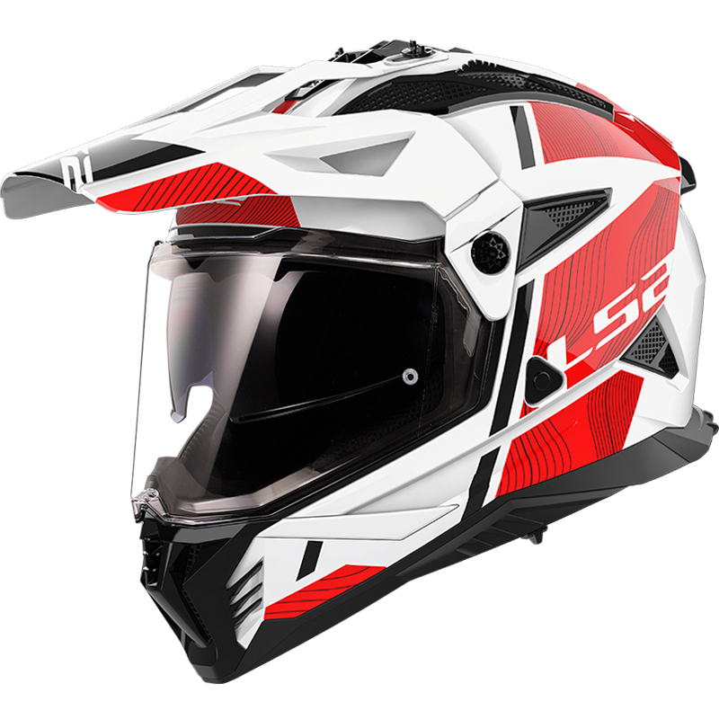 CASCO LS2 PIONEER II HILL WHITE/RED