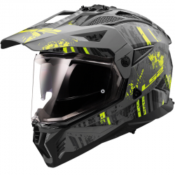 CASCO LS2 PIONEER II CRAZY MATT BLACK/YELLOW FLUO