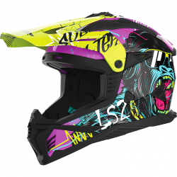 CASCO LS2 FAST II GORILLA PURPLE/YELLOW FLUO