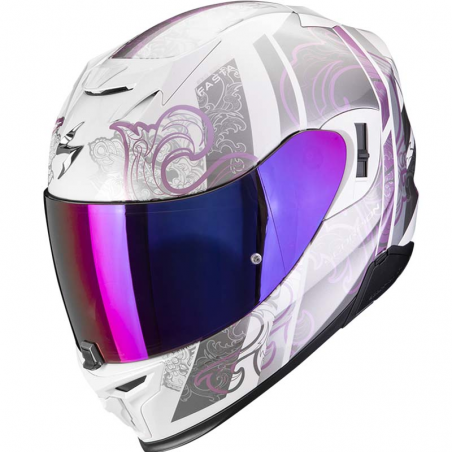 CASCO SCORPION EXO-520 EVO AIR FASTA BLANCO/PURPURA