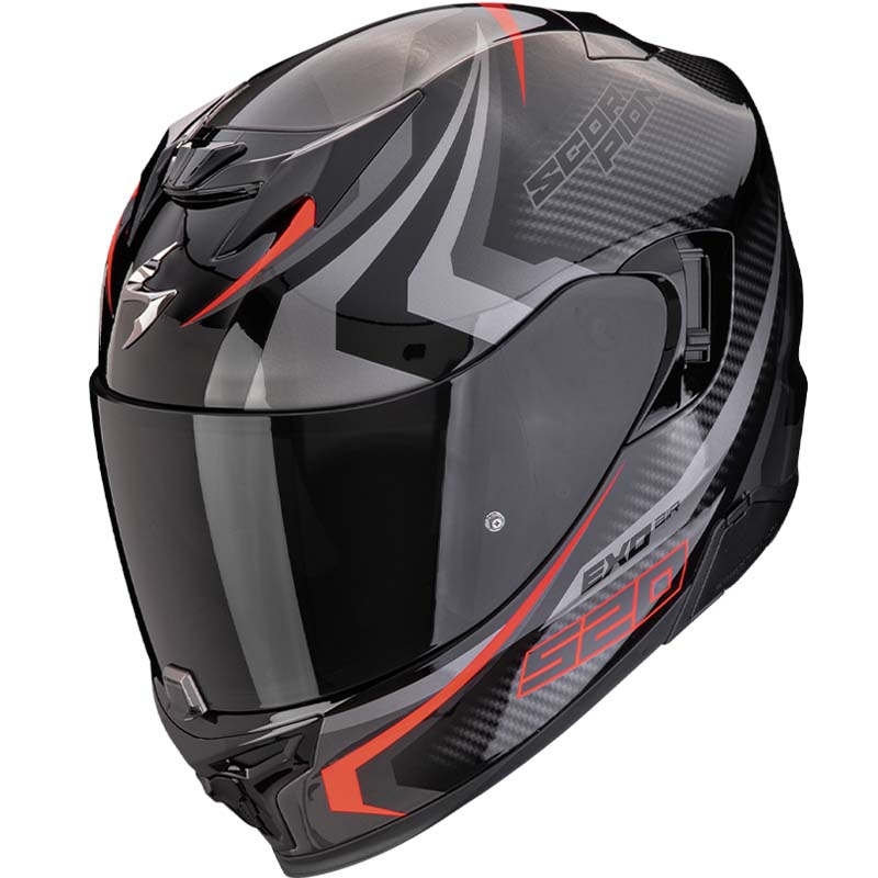 CASCO SCORPION EXO-520 EVO AIR TERRA NEGRO/PLATA/ROJO