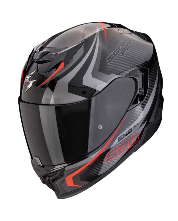 CASCO SCORPION EXO-520 EVO AIR TERRA NEGRO/PLATA/ROJO