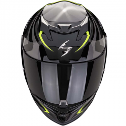 CASCO SCORPION EXO-520 EVO AIR TERRA NEGRO/PLATA/AMARILLO FLUOR