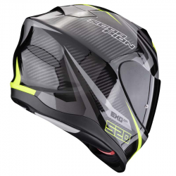 CASCO SCORPION EXO-520 EVO AIR TERRA NEGRO/PLATA/AMARILLO FLUOR