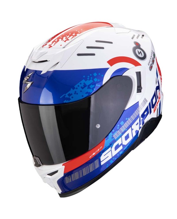 CASCO SCORPION EXO-520 EVO AIR TITAN BLANCO/AZUL/ROJO