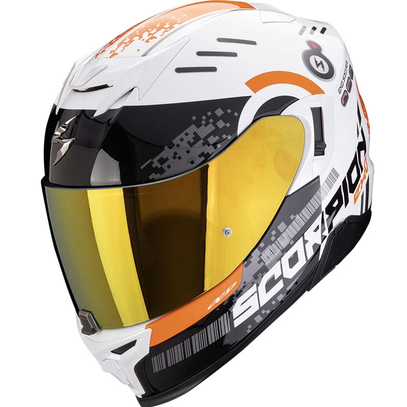 CASCO SCORPION EXO-520 EVO AIR TITAN BLANCO/NARANJA