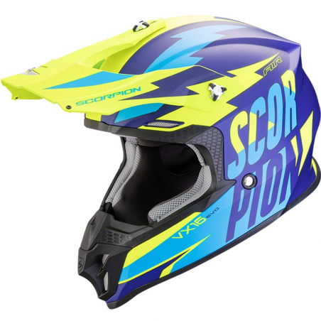 CASCO SCORPION VX-16 EVO AIR SLANTER BLUE/YELLOW FLUO