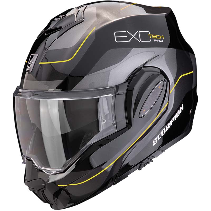 CASCO SCORPION EXO-TECH EVO PRO COMMUTA BLACK/SILVER/YELLOW