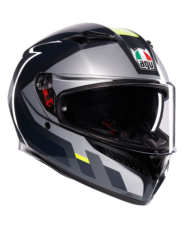 CASCO AGV K3 E2206 SHADE GREY/YELLOW FLUO