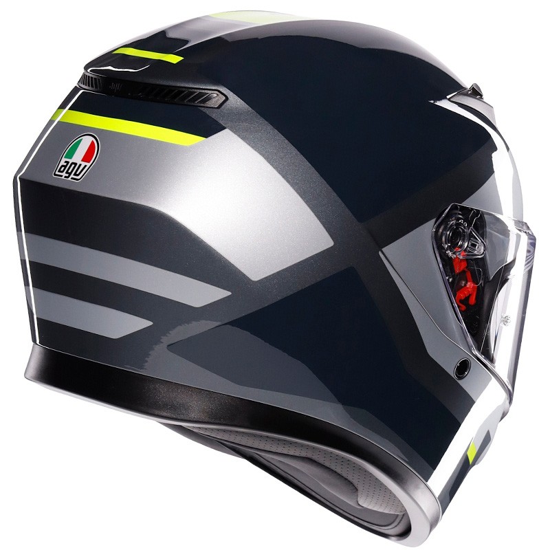 CASCO AGV K3 E2206 SHADE GREY/YELLOW FLUO