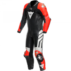 MONO DAINESE MUGELLO 3 D-AIR PERFORADO BLACK/FLUO-RED/WHITE