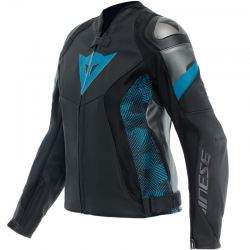 CHAQUETA DAINESE AVRO 5 LEATHER JACKET LADY BLACK/TEAL/ANTHRACITE