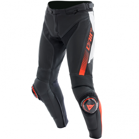 PANTALON DAINESE SUPER SPEED PERFORADOS BLACK/WHITE/RED FLUO