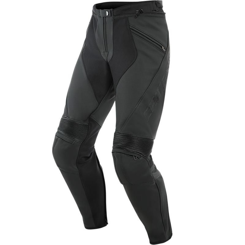 PANTALONES DAINESE PONY 3 PIEL PERFORADOS BLACK-MATT