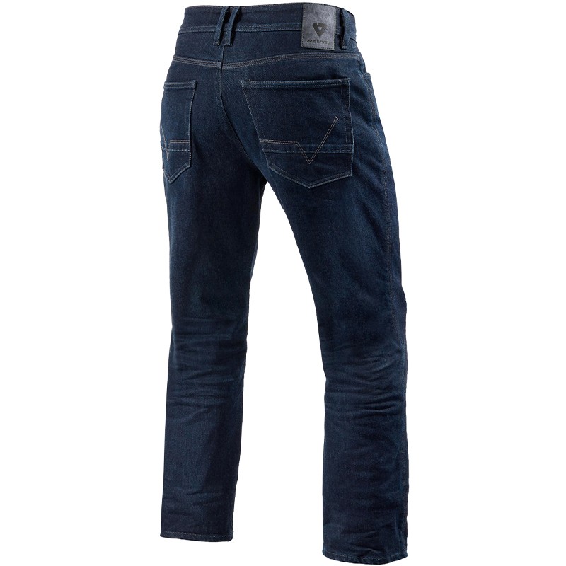 PANTALONES VAQUEROS REVIT LOMBARD 3 RF L34 AZUL OSCURO GASTADO | Vaqueros Kevlar de moto | %brands%