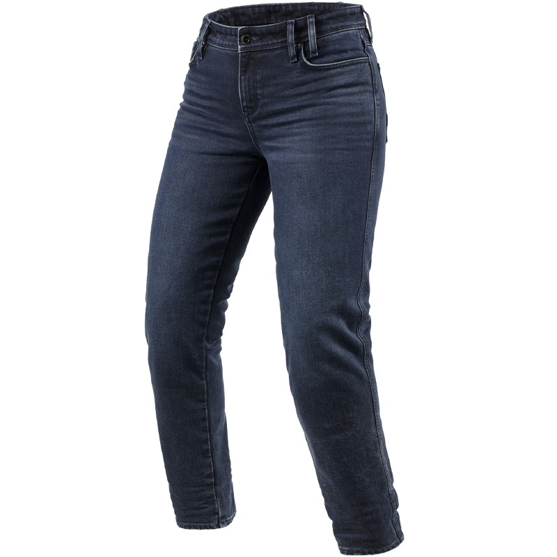 PANTALONES VAQUEROS REVIT VIOLET LADY BF L32 DARL BLUE/BLACK USED TIRO LARGO