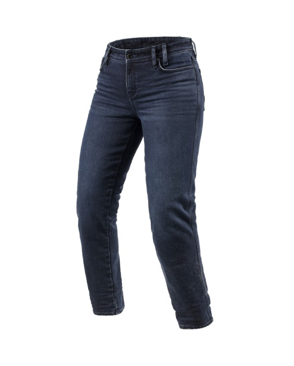 PANTALONES VAQUEROS REVIT VIOLET LADY BF L32 DARL BLUE/BLACK USED TIRO LARGO | Pantalones de moto | %brands%