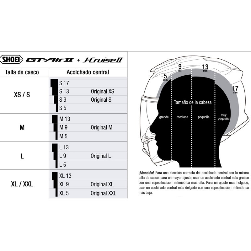 CHICHONERA INTERIOR CASCO SHOEI GT-AIR