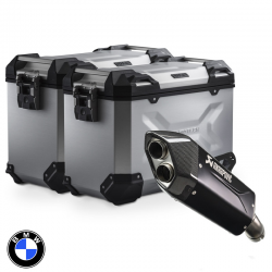 PACK MALETAS LATERALES + ESCAPE AKRAPOVIC + SOPORTES SW-MOTECH BMW KFT.07.975.72001/S