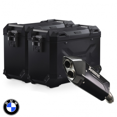 PACK MALETAS LATERALES + ESCAPE AKRAPOVIC + SOPORTES SW-MOTECH BMW KFT.07.975.72001/B