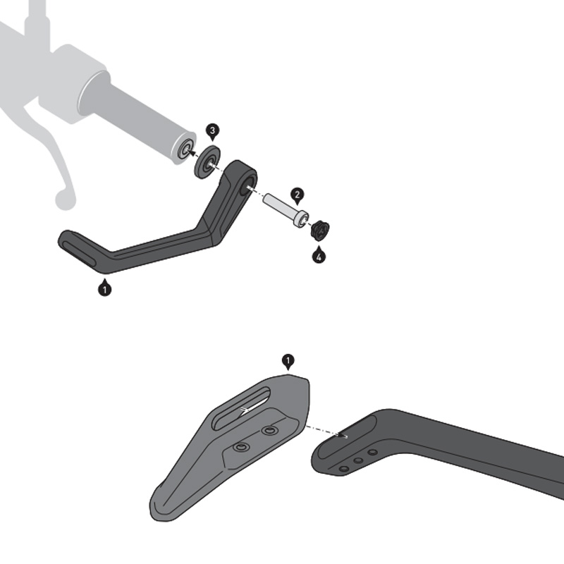 JUEGO DE PROTECTORES DE MANETA CON DEFLECTOR SW-MOTECH YAMAHA LVG.06.861.11000/B