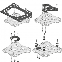 KIT DE FIJACIÓN POSTERIOR SW-MOTECH ADVENTURE-RACK BMW GPT.07.782.19000/B