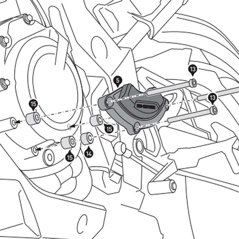 JUEGO DE PROTECTORES SW-MOTECH TAPAS DE MOTOR SUZUKI MSS.05.587.10100/B