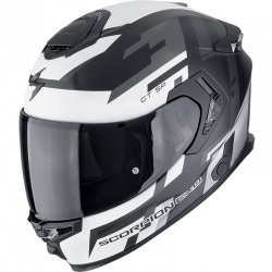 CASCO SCORPION EXO-GT SP AIR TORNADO NEGRO MATE/BLANCO/PLATA