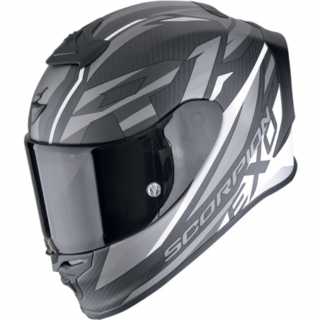 CASCO SCORPION EXO-R1 EVO CARBON AIR RUNNER NEGRO MATE/BLANCO