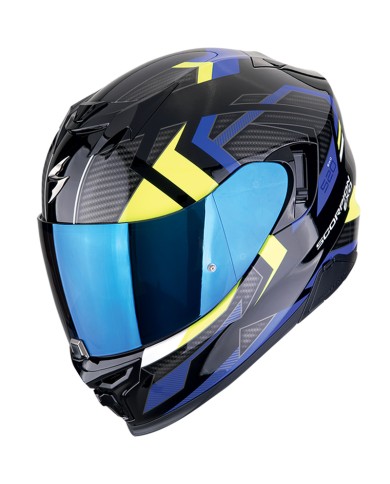 CASCO SCORPION EXO-520 EVO AIR SENSUS BLACK/BLUE/YELLOW FLUO