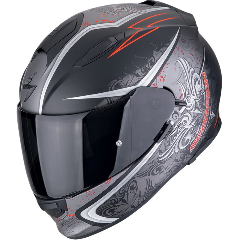 CASCO SCORPION EXO-491 RUN BLACK MATT/RED