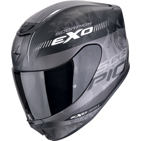 CASCO SCORPION EXO-391 AVA NEGRO MATE/PLATA