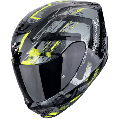 CASCO SCORPION EXO-391 CLUTTER NEGRO/AMARILLO NEON