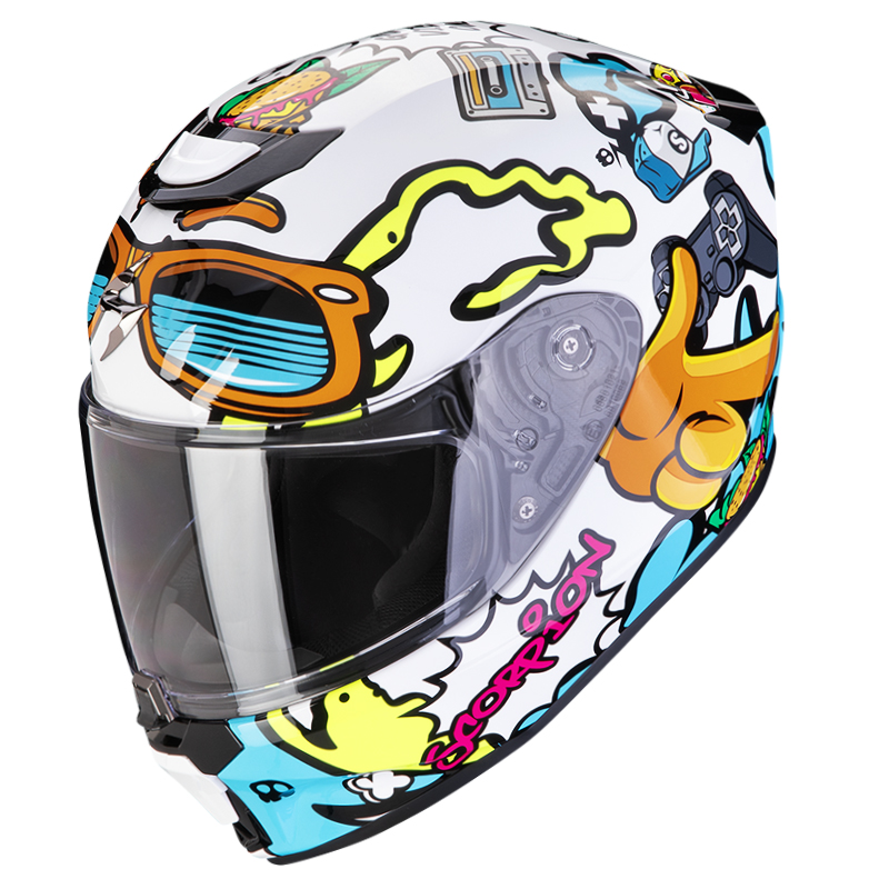 CASCO SCORPION EXO-JNR AIR FUN BLANCO/AZUL