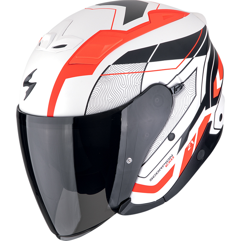 CASCO SCORPION EXO-Z1 VUE BLANCO MATE/ROJO/NEGRO