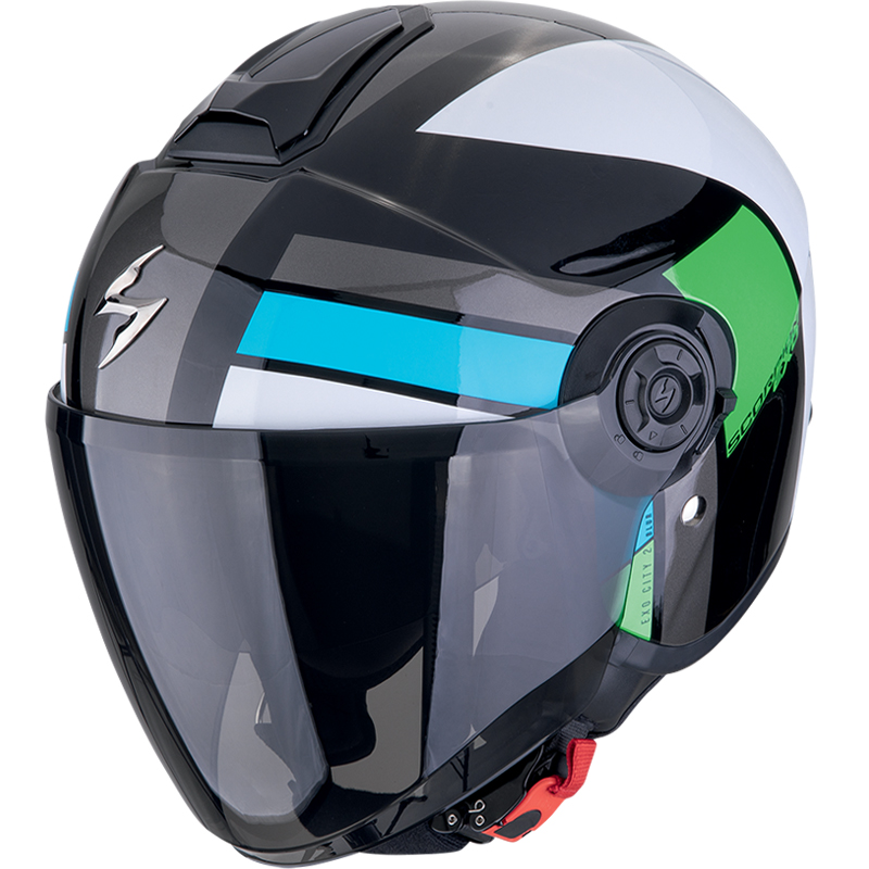 CASCO SCORPION EXO-CITY II BLUR BLACK/WHITE/GREEN