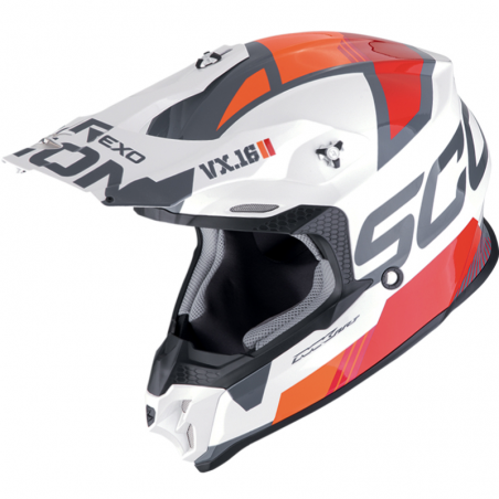 CASCO SCORPION VX-16 EVO AIR ANALOG WHITE/ORANGE