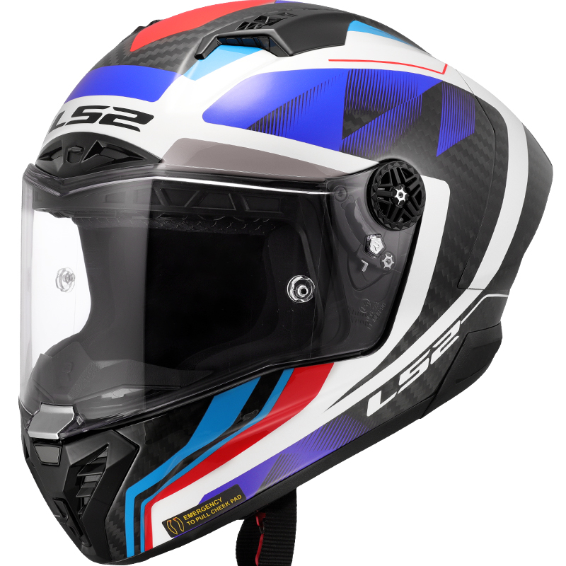 CASCO LS2 THUNDER CARBON GP AERO RAUTE BLUE RED