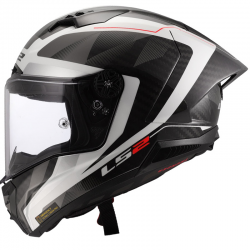 CASCO LS2 THUNDER CARBON GP AERO RAUTE WHITE GREY