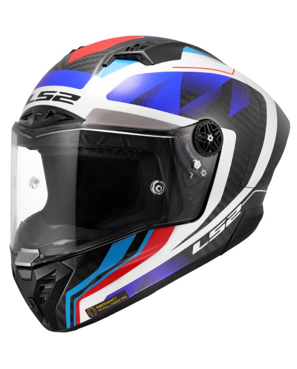 CASCO LS2 THUNDER CARBON GP AERO RAUTE BLUE RED