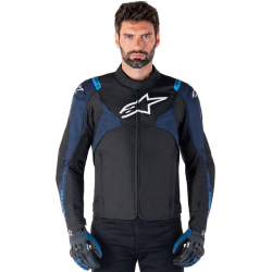 CHAQUETA ALPINESTARS T-JAWS V4 WP BLACK/DARK BLUE/BLITHE BLUE