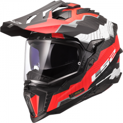 CASCO LS2 EXPLORER CARBON TRICK WHITE/RED